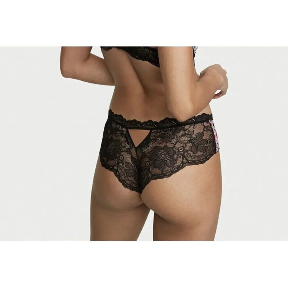 VICTORIA'S SECRET Very Sexy GARTER BELT & CHEEKY PANTIES ‎ SZ M / L Wild Roses